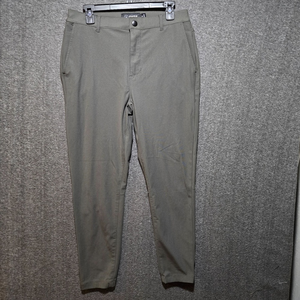 Cuts AO Jogger Men's Pants Size M Regular Tapered Solid Button Sage Green